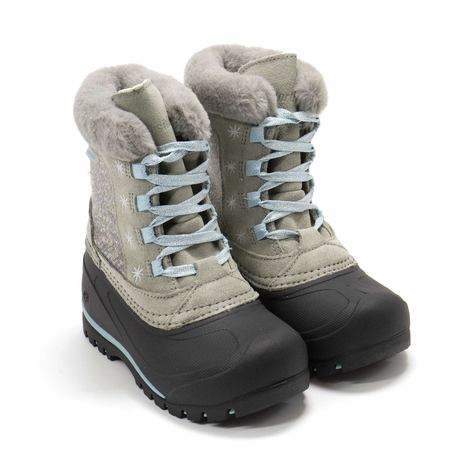 Northside SNOWBIRD Girls 918149G069 Lt Grey/Aqua 200 Grams Waterproof Boots 
