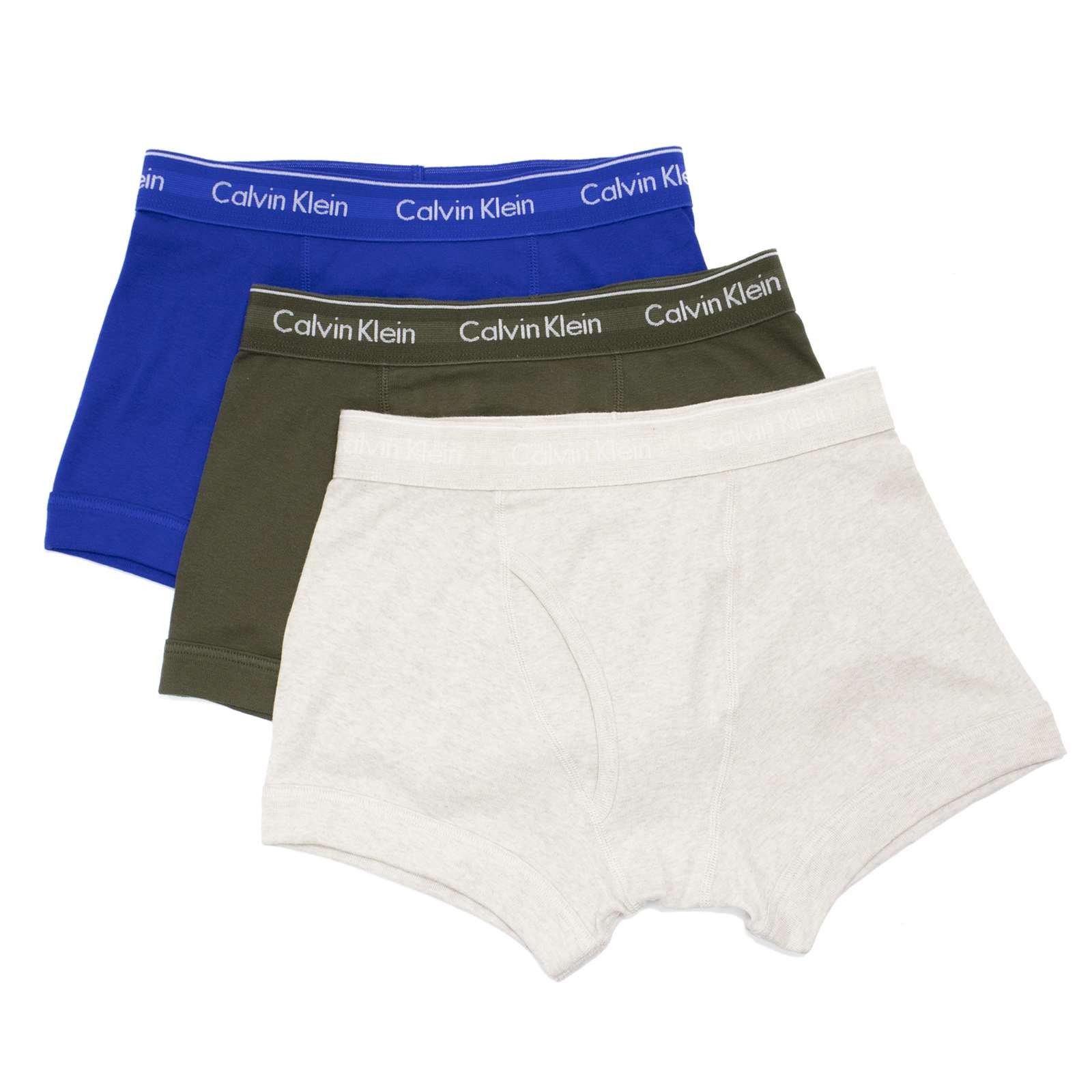 Calvin Klein Cotton Classics Trunks 3-Pack Royalty/Army/Heather
