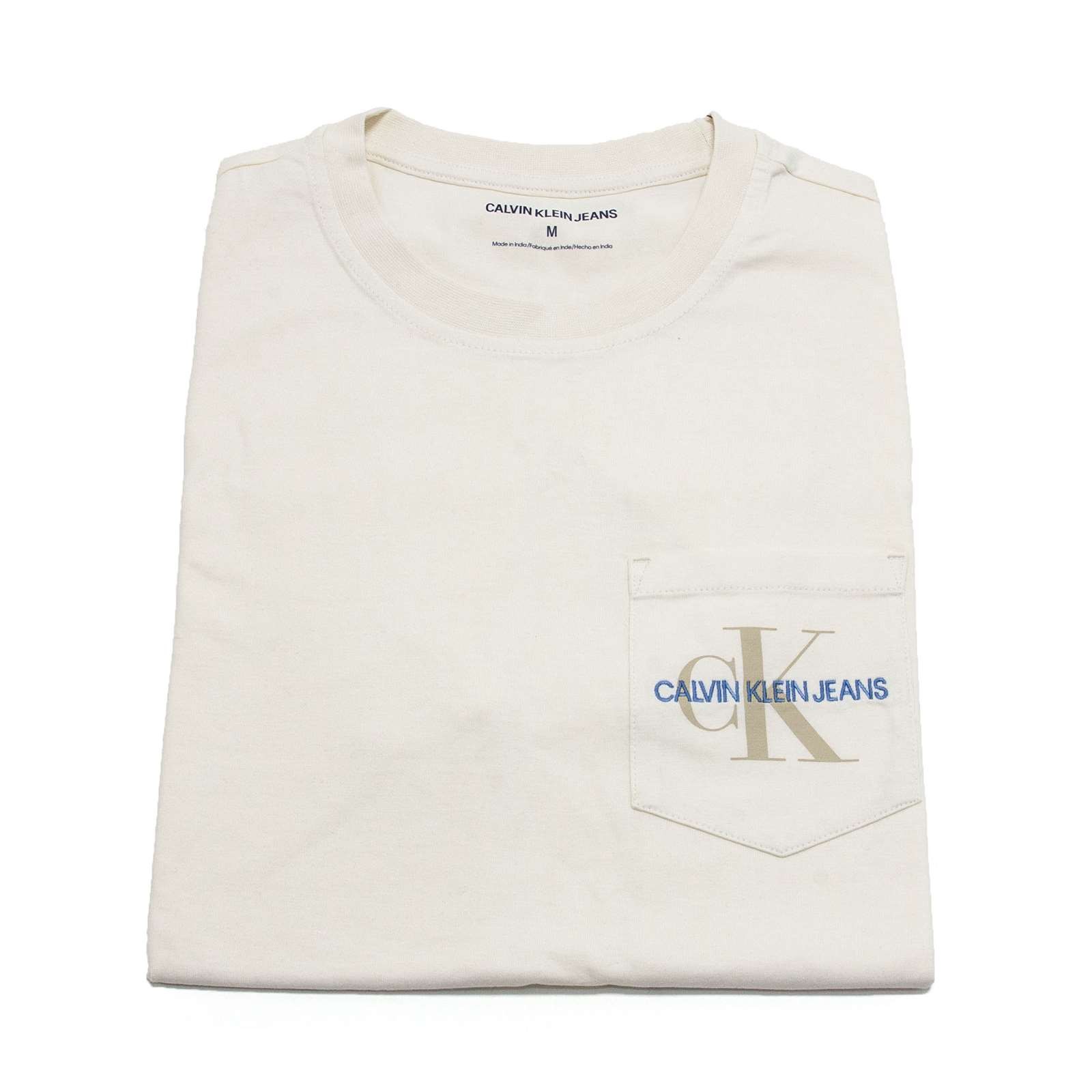 Calvin Klein Men's Garment-Dyed Monogram Logo Pocket T