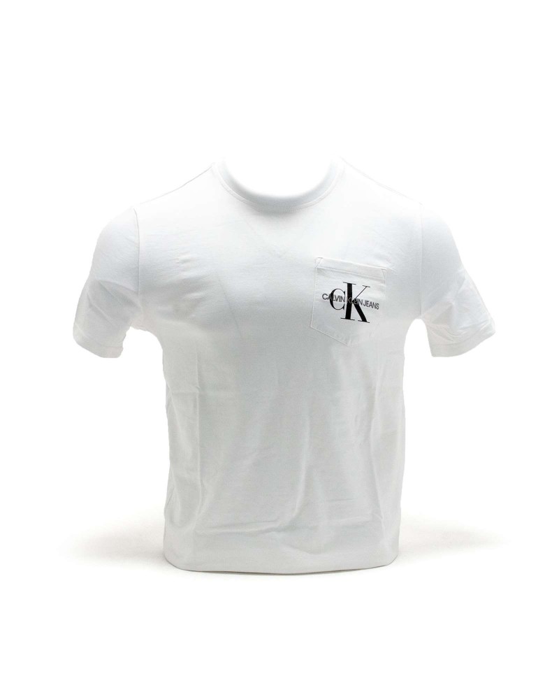 Calvin Klein Jeans Men's Garment-Dyed Monogrammed T-Shirt - Tofu